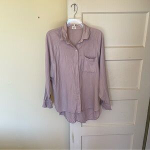 Aritzia lilac oversized button up